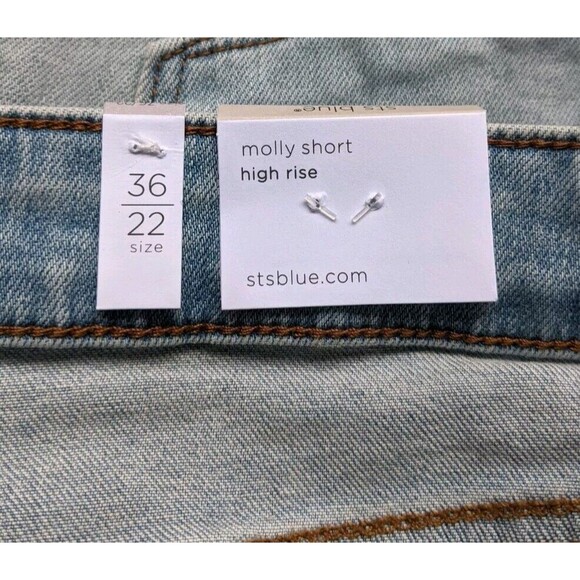 STS Blue Jean Shorts Blue Molly High Rise Cuffed Color Culbertson Size 36/22 - Picture 10 of 13